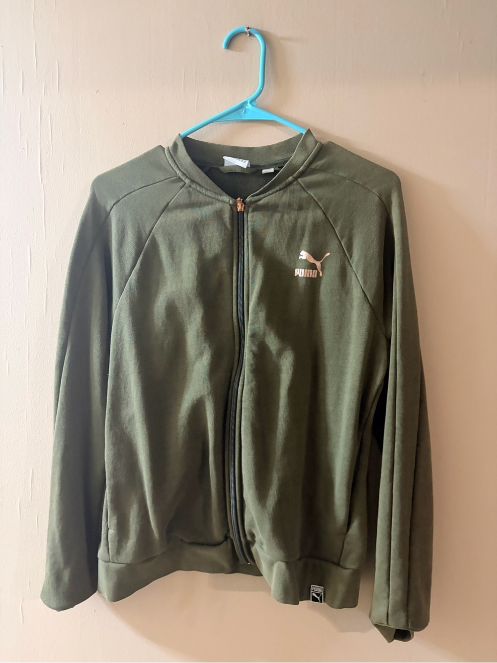 Puma Olive Green Full-Zip Bomber Jacket